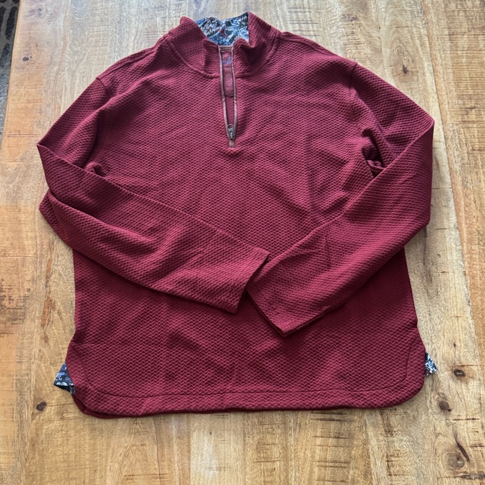 Robert Graham burgundy Red Quarter-Zip sweater Pullover top NWOT men’s XL